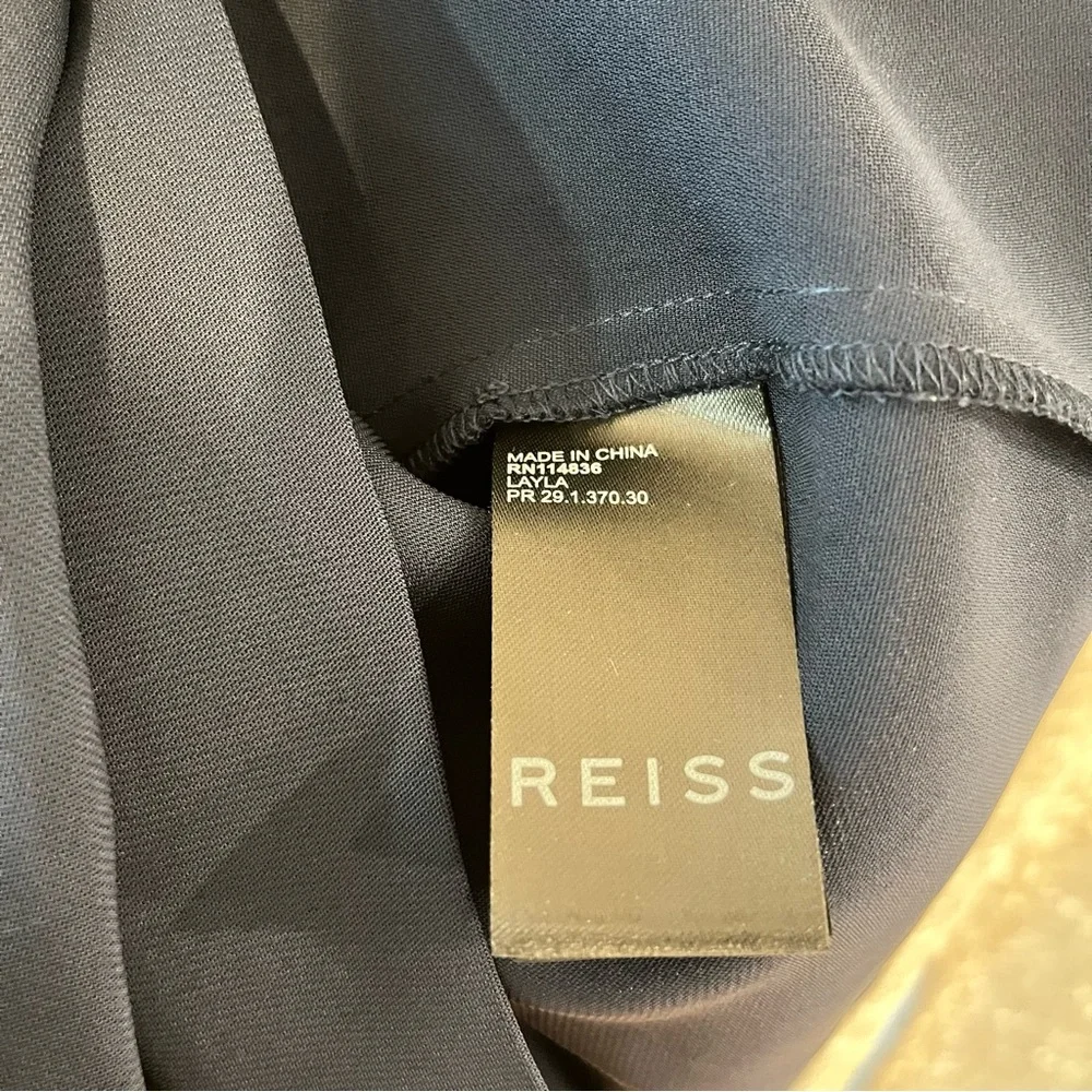 NEW NWOT REISS LAYLA SLEEVELESS GATHERED WAIST SHEATH BODYCON MIDI DRESS Navy 4 - Picture 11 of 12